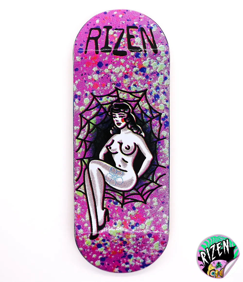 Rizen Web Queen Fingerboard Deck 34mm - Caramel Fingerboards - Fingerboard store