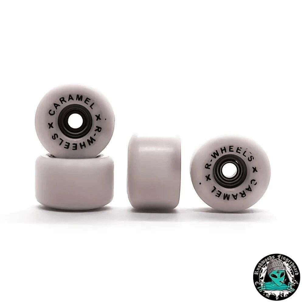 Rushwoods x Caramel Black Letters Bowl SE Fingerboard Wheels - Caramel Fingerboards - Fingerboard store