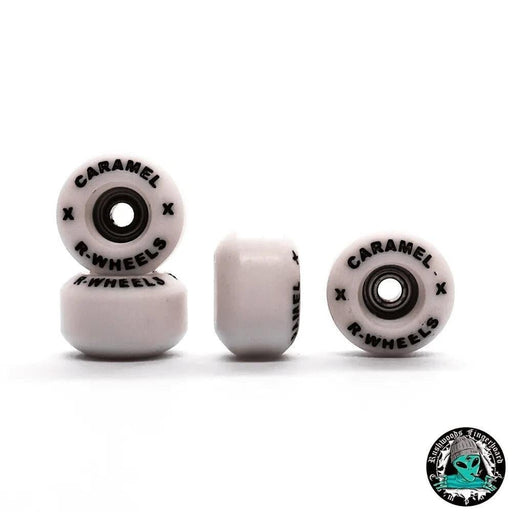 Rushwoods x Caramel Black Letters Fingerboard Wheels - Caramel Fingerboards - Fingerboard store