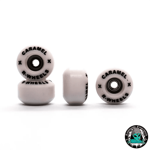 Rushwoods x Caramel Black Letters Fingerboard Wheels - Caramel Fingerboards - Fingerboard store
