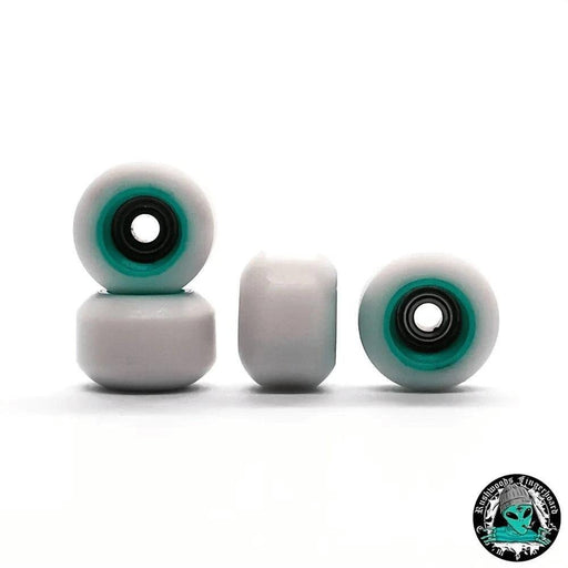 Rushwoods x Caramel Green/White Fingerboard Wheels - Caramel Fingerboards - Fingerboard store