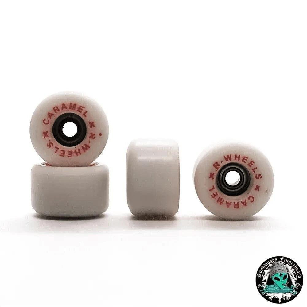 Rushwoods x Caramel Red Letters Bowl SE Fingerboard Wheels - Caramel Fingerboards - Fingerboard store