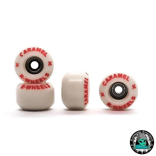 Rushwoods x Caramel Red Letters Fingerboard Wheels - Caramel Fingerboards - Fingerboard store
