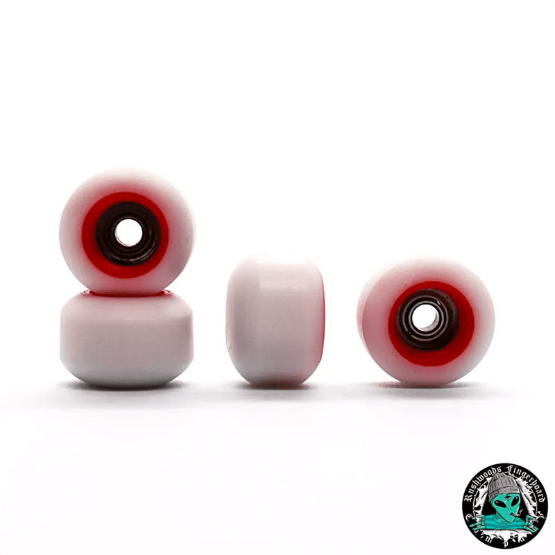 Rushwoods x Caramel Red/White Fingerboard Wheels - Caramel Fingerboards - Fingerboard store