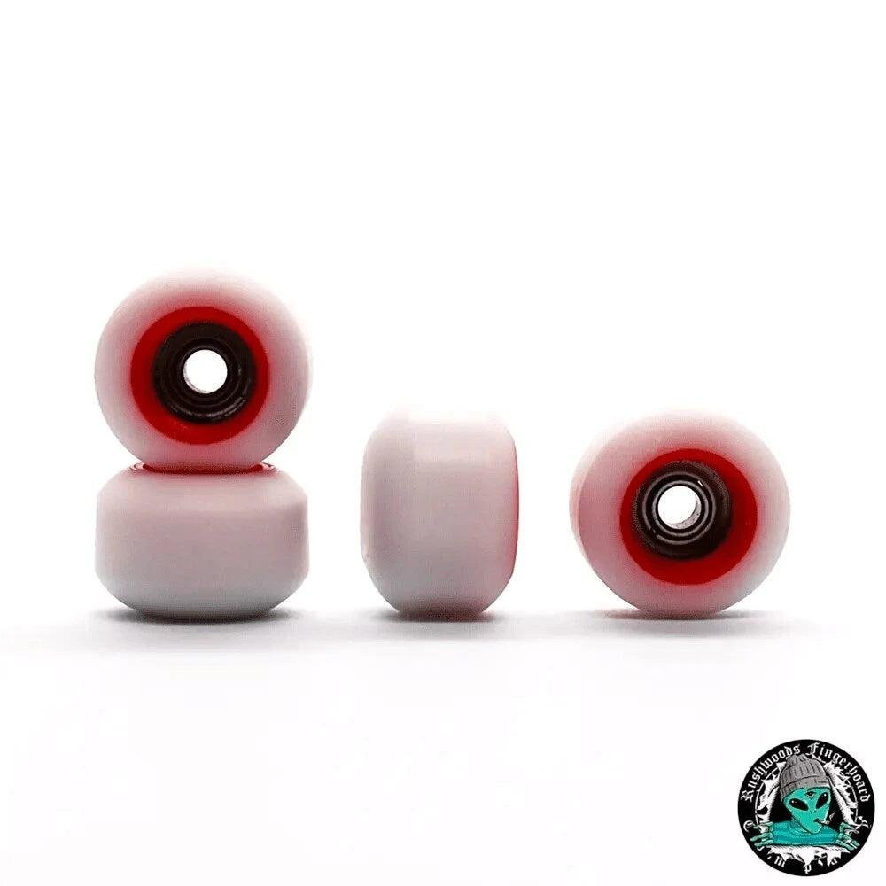 Rushwoods x Caramel Red/White Fingerboard Wheels - Caramel Fingerboards - Fingerboard store