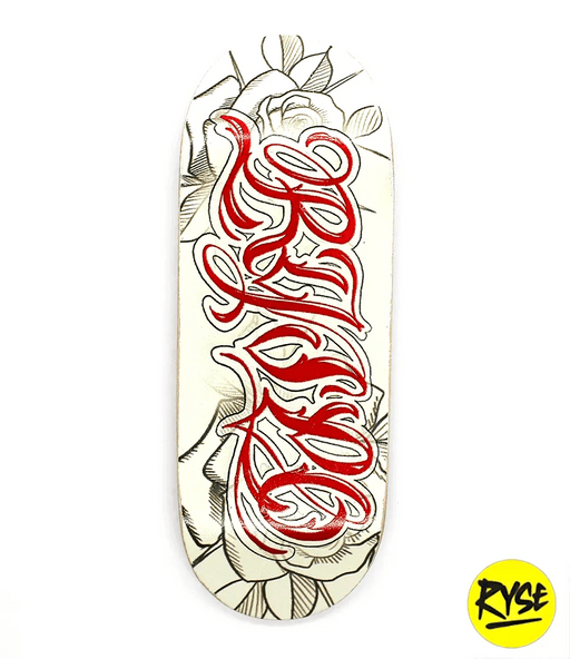 Ryse Roses - White Fingerboard Deck 34mm - Caramel Fingerboards - Fingerboard store