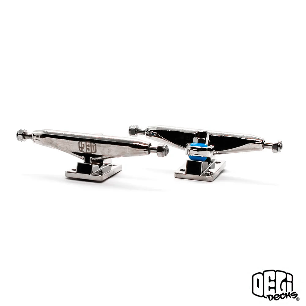 Trucks de Fingerboard Delidecks Hex Hybrid Plateados 34mm