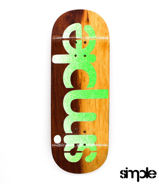 Simple green gradient logo fingerboard deck 34mm - Caramel Fingerboards - Fingerboard store