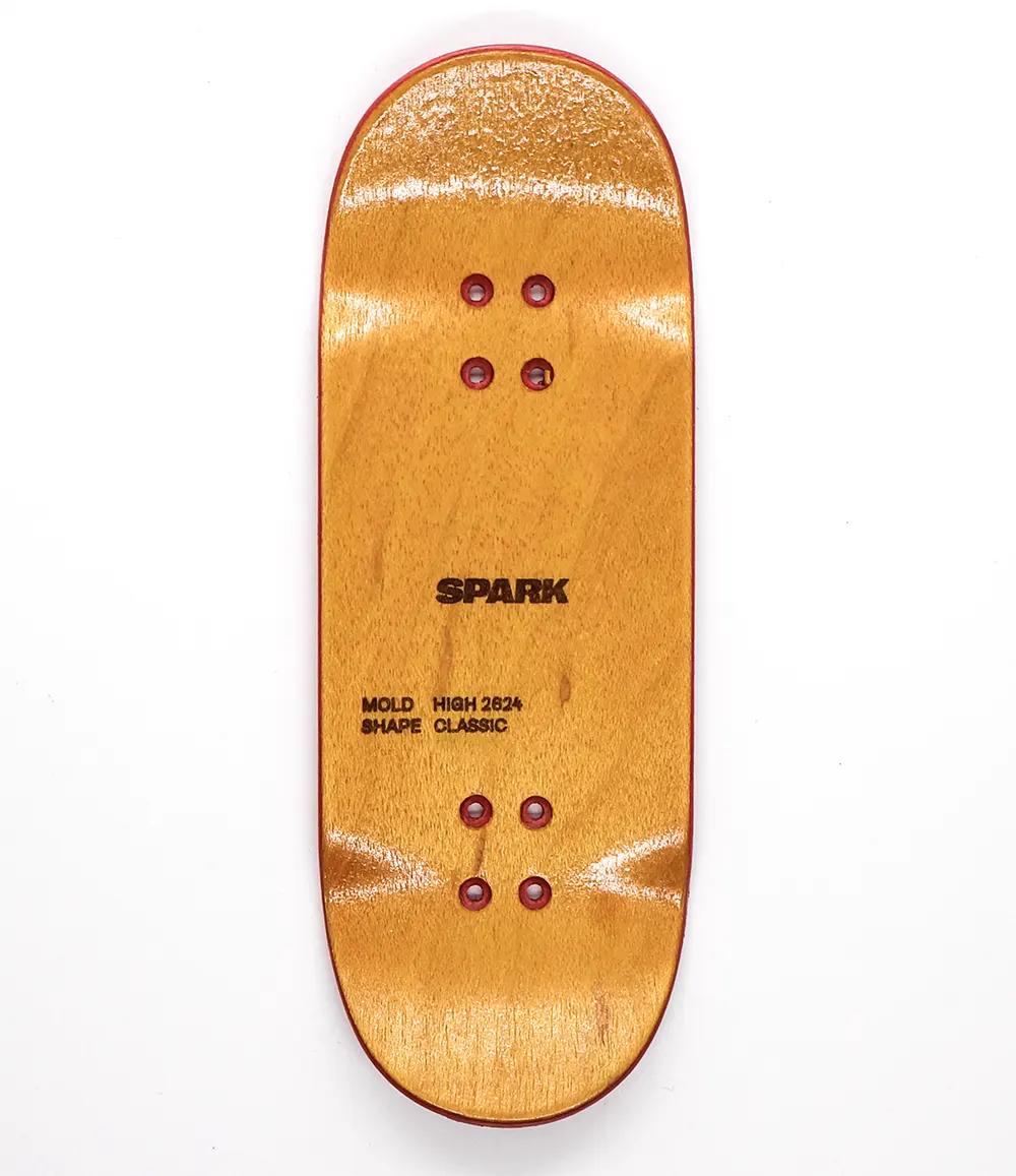 Spark Oni Flame Red Metal Foil Fingerboard Deck - Caramel Fingerboards - Fingerboard store