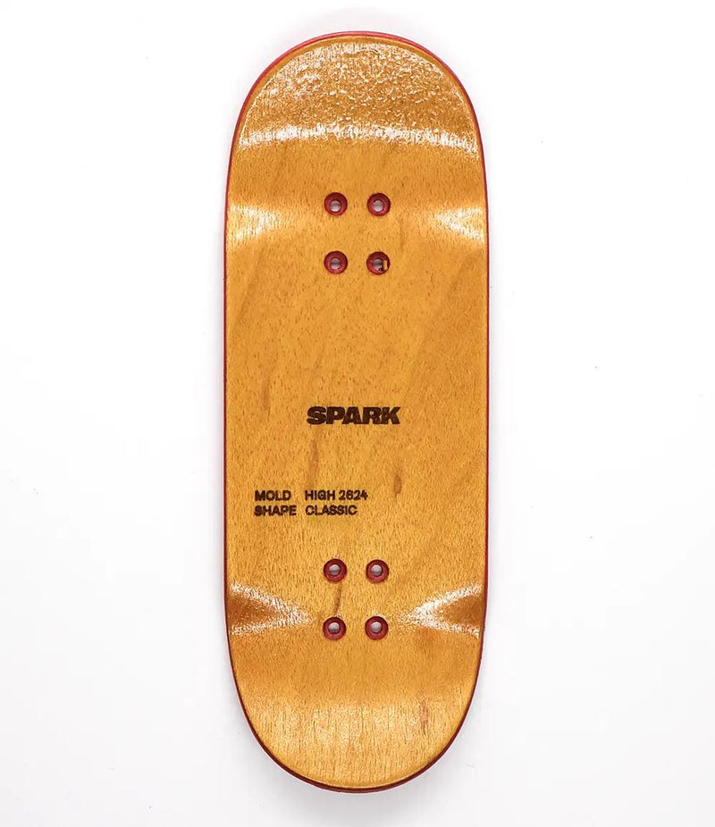 Spark Oni Flame Red Metal Foil Fingerboard Deck - Caramel Fingerboards - Fingerboard store