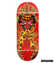 Spark Oni Flame Red Metal Foil Fingerboard Deck - Caramel Fingerboards - Fingerboard store