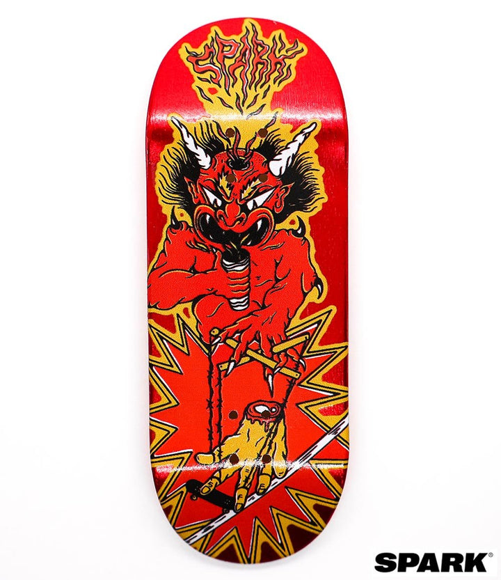 Spark Puppit Red Metal Foil Fingerboard Deck 34mm - Caramel Fingerboards - Fingerboard store