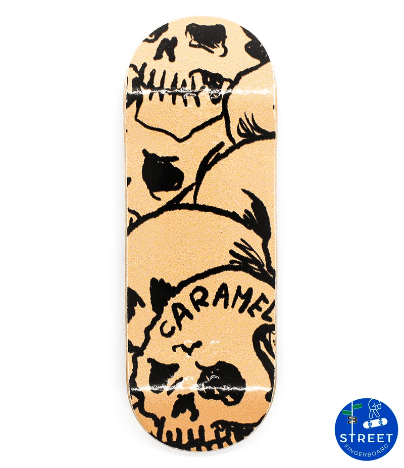Street Skulls Fingerboard Deck 32mm - Caramel Fingerboards - Fingerboard store