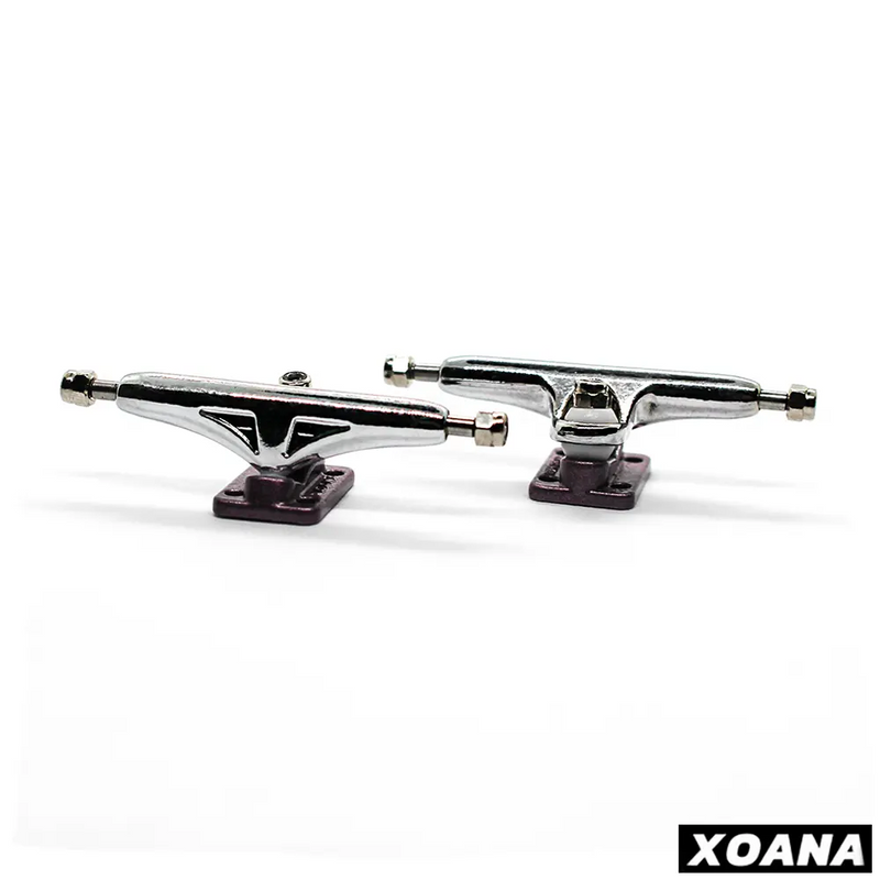 Xoana Silver-Purple Fingerboard Trucks - Caramel Fingerboards