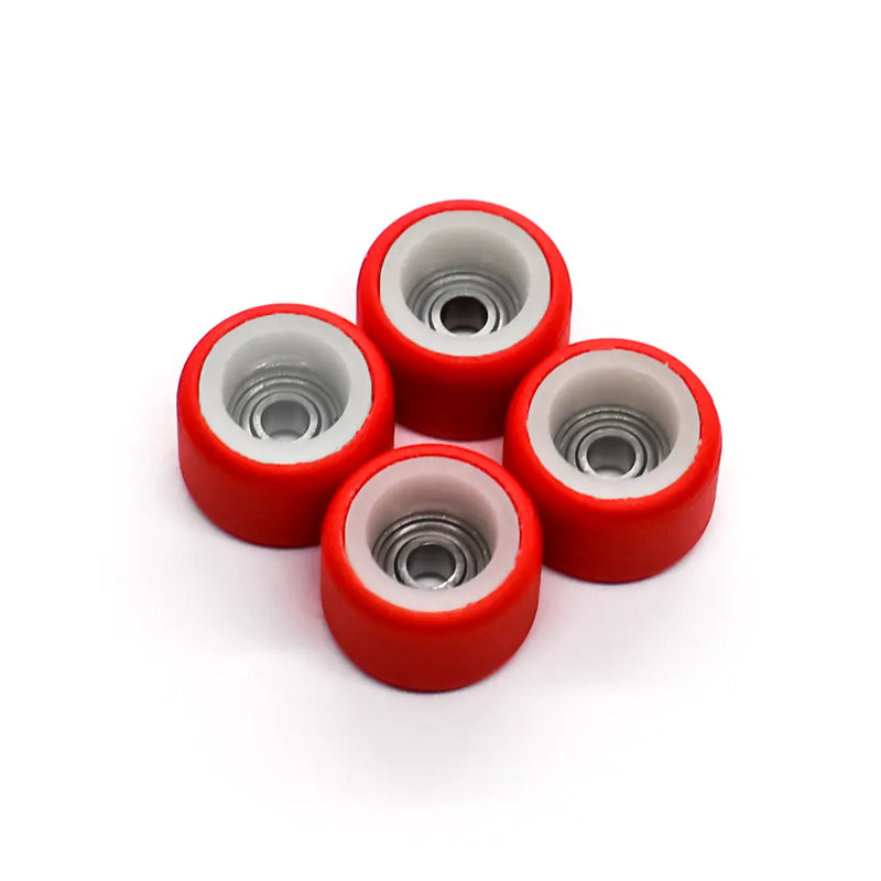 FlatFace Dual Durometer Bearing Wheels Red-White 7mm