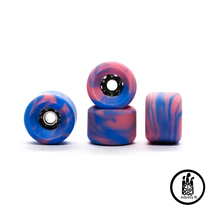 Industry x Caramel Blue Pink Swirl Hybrid Fingerboard Wheels 7.2mm