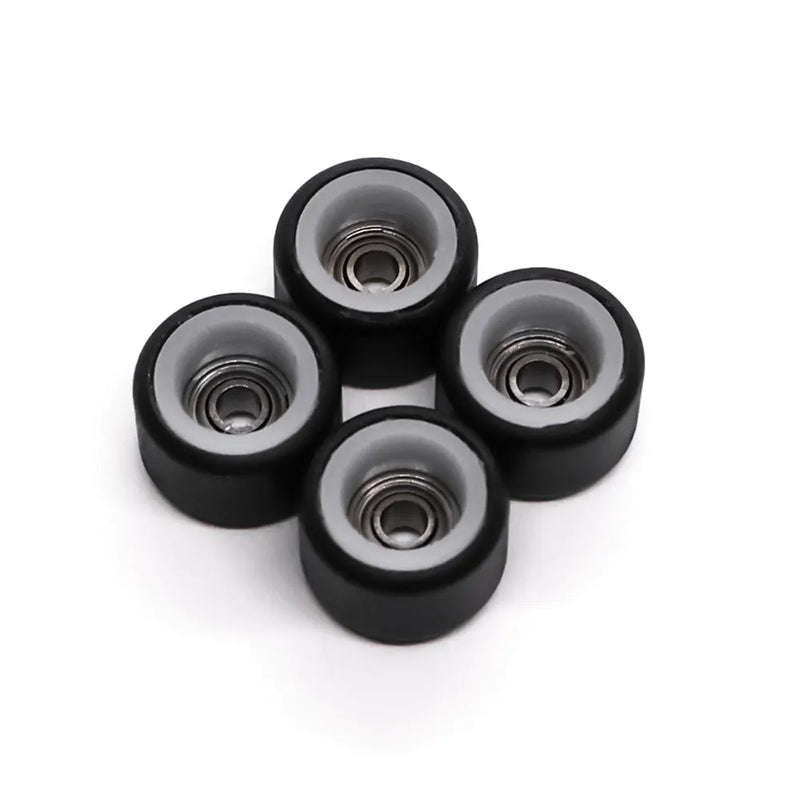 FlatFace Dual Durometer Bearing Wheels Black-White 7mm