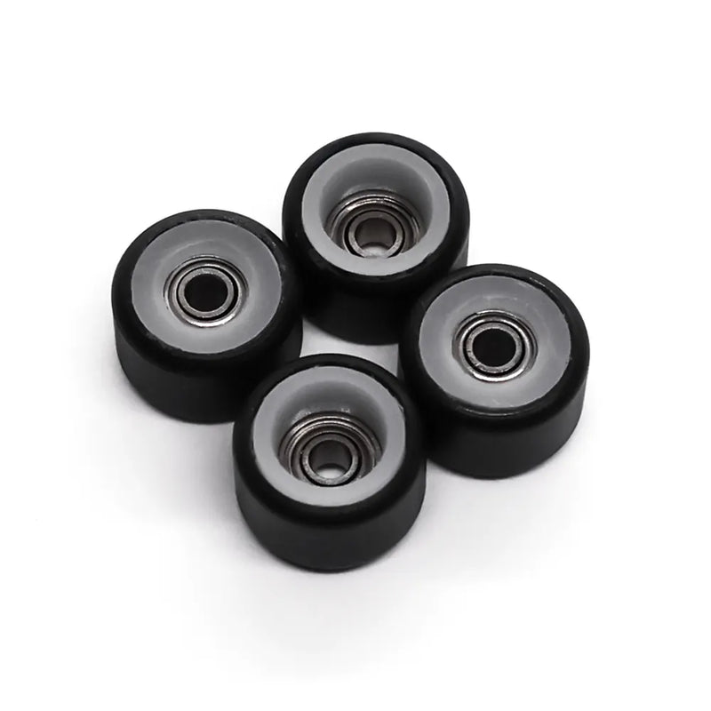 FlatFace Dual Durometer Bearing Wheels Black-White 7mm