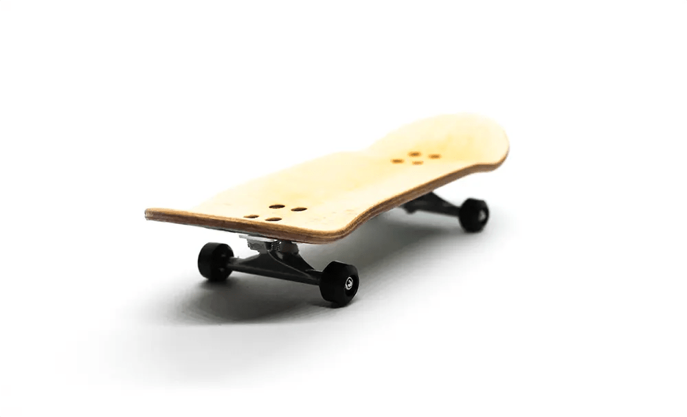 White Logo Caramel Complete Fingerboard 34mm - Caramel Fingerboards - Fingerboard store