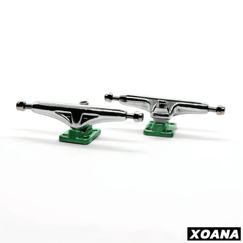 Xoana Silver - Green Fingerboard Trucks - Caramel Fingerboards - Fingerboard store