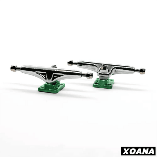 Xoana Silver - Green Fingerboard Trucks - Caramel Fingerboards - Fingerboard store
