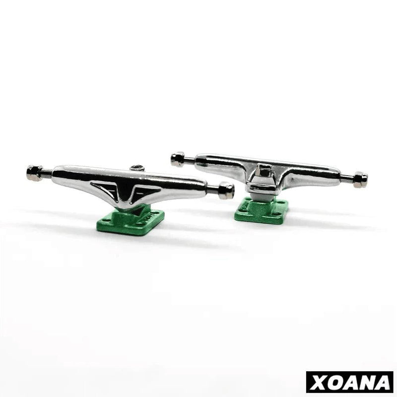 Xoana Silver-Green Fingerboard Trucks - Caramel Fingerboards - Fingerboard store