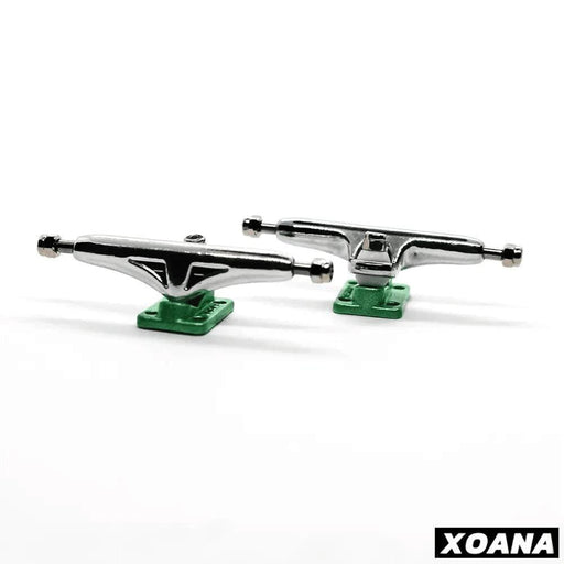 Xoana Silver-Green Fingerboard Trucks - Caramel Fingerboards - Fingerboard store