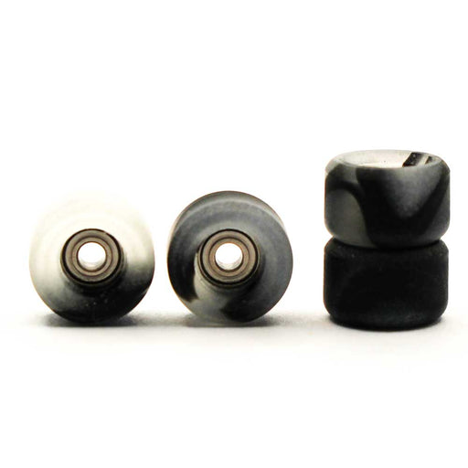 Black swirl resin wheels 7mm 70D - CARAMEL FINGERBOARDS