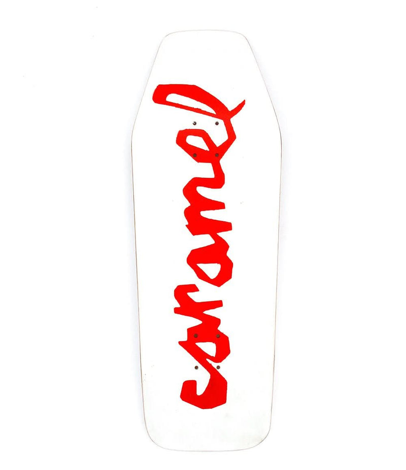 White Malota x Caramel handboard deck 90mm - CARAMEL FINGERBOARDS