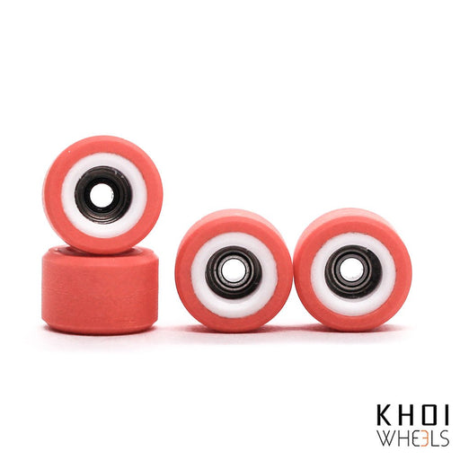 Khoi core salmon/white wheels bowl 7.6mm - Caramel Fingerboards - Fingerboard store