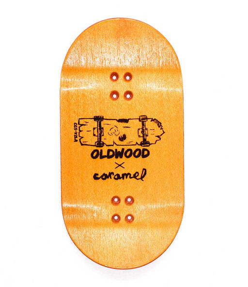 Oldwood x Caramel yellow deck 50mm - Caramel Fingerboards - Fingerboard store